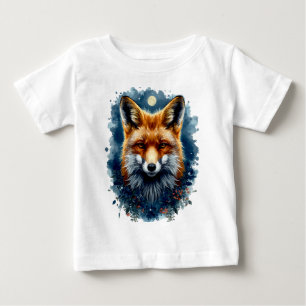 Camiseta Raposa Aquarela Lua Floresta Animal Estética