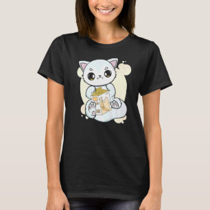 Camiseta Raposa Árctica Bebe Leite De Banana Chá Para Boba