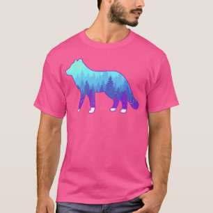 Camiseta Raposa Árctica Com Paisagem Animal Imprime Raposa 