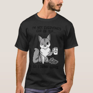 Camiseta Raposa-Bebendo Coffee Fox Animal Furry 3