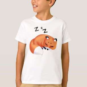 Camiseta Raposa bonito dos desenhos animados do sono de