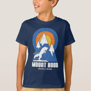 Camiseta Raposa Branca de Sunset Montada Retro Hood Ski