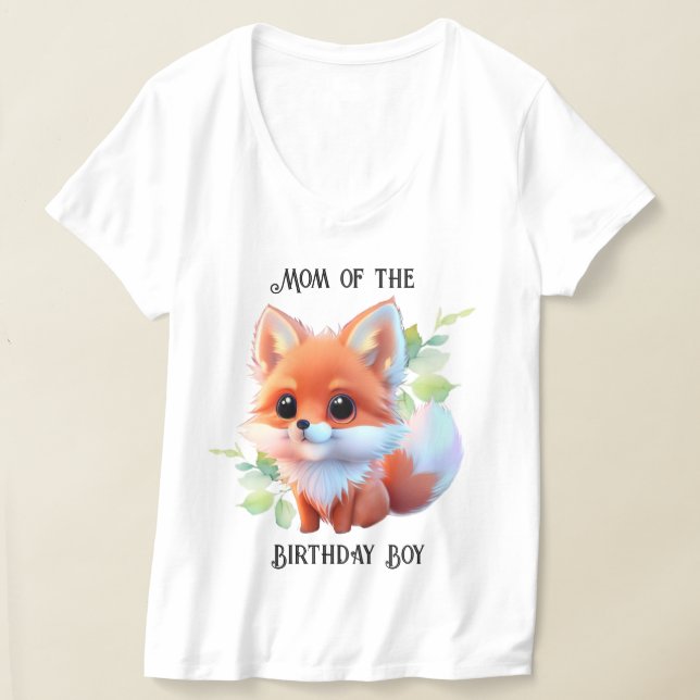 Camiseta Raposa-branca desenhando animais florestais amigos (Postura )