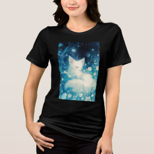 Camiseta Raposa Branca Dorme na Floral