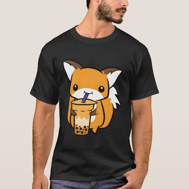 Camiseta Raposa Cinta Com Chá De Bolha (Frente)