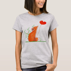 Camiseta Raposa Coca-Cola Segurando Um Balão Cardíaco