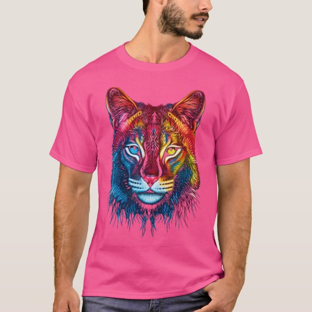 Camiseta Raposa Colorida De Gato (Frente)