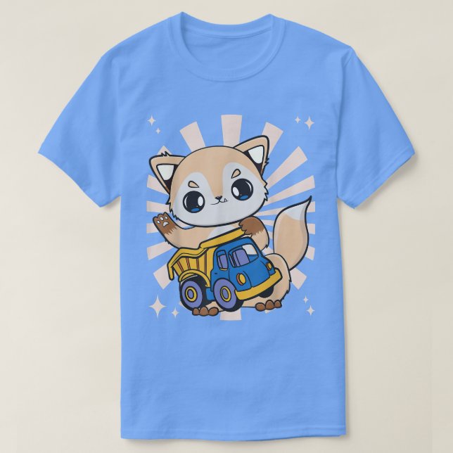 Camiseta Raposa Com Caminhão Para Caminhoneiros E Ventilado (Frente do Design)