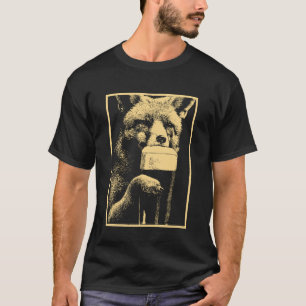 Camiseta Raposa com Cerveja Humor de Animal Bebendo para St