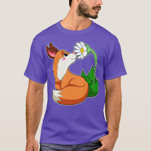 Camiseta Raposa com Flor branca