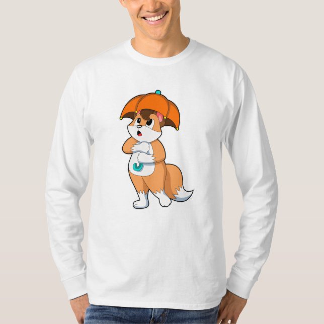 Camiseta Raposa com guarda-chuva (Frente)