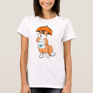 Camiseta Raposa com guarda-chuva