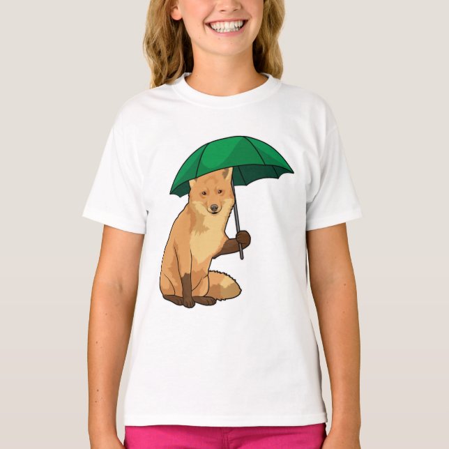 Camiseta Raposa com guarda-chuva (Frente)