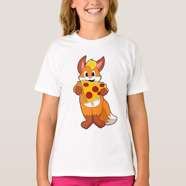 Camiseta Raposa com Pizza (Frente)