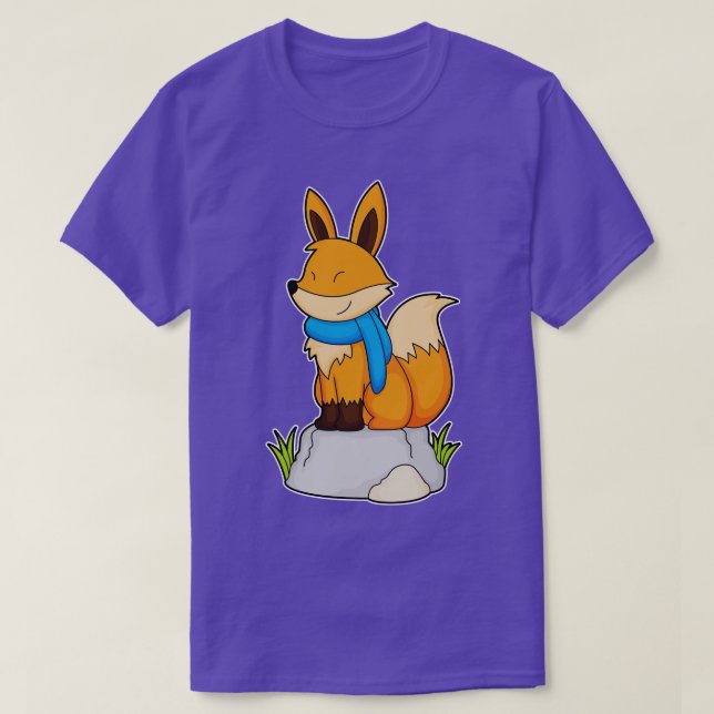 Camiseta Raposa com Scarf no Rock (Frente do Design)