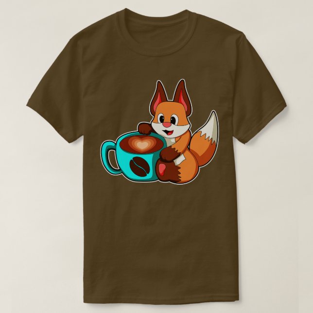 Camiseta Raposa com Taça de Café 1 (Frente do Design)