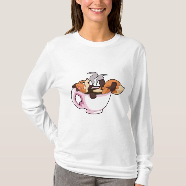 Camiseta Raposa com xícara de café (Frente)
