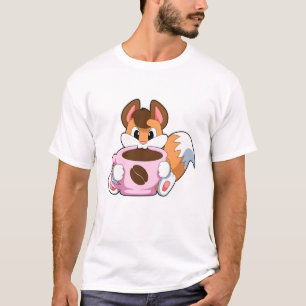 Camiseta Raposa com Xícara de Café