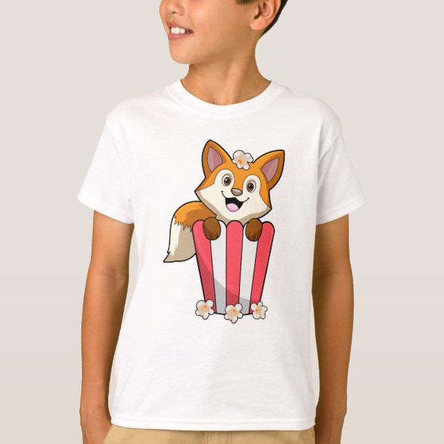 Camiseta Raposa comendo com pipoca (Frente)