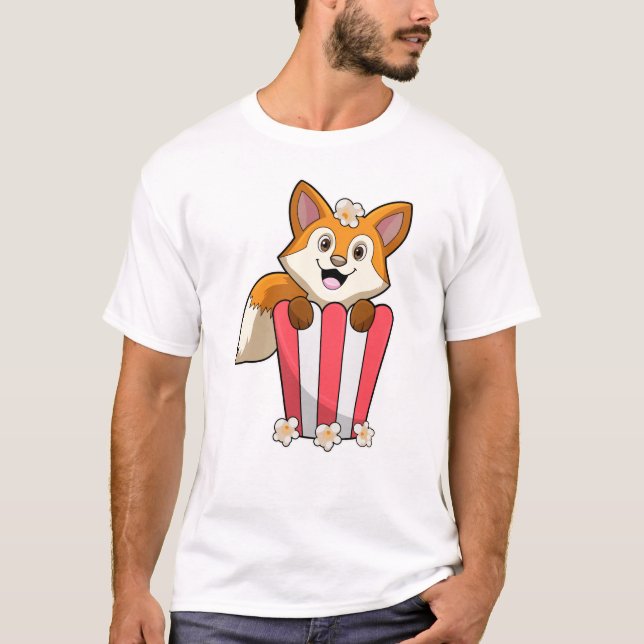 Camiseta Raposa comendo com pipoca (Frente)