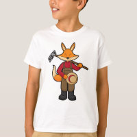 Raposa como agricultor com Rake & Hat