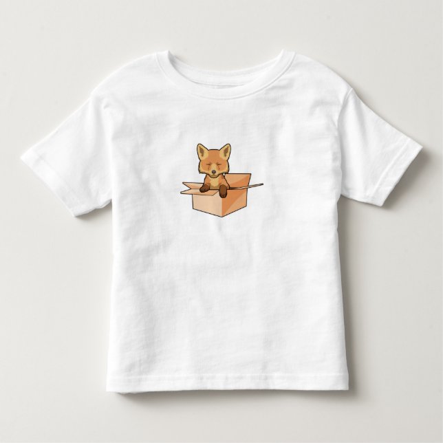 Camiseta Raposa como Bebê na Caixa (Frente)