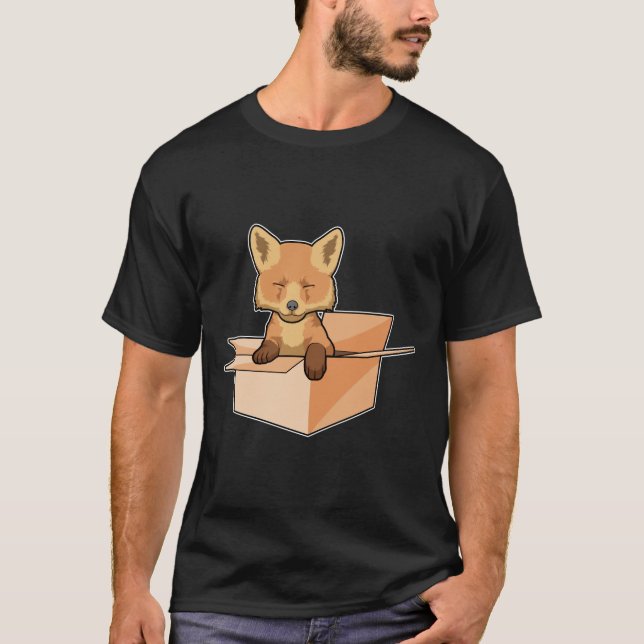 Camiseta Raposa como Bebê na Caixa (Frente)