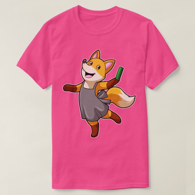 Camiseta Raposa como cabeceira com tesoura (Frente do Design)