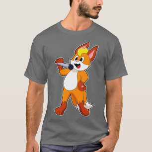 Camiseta Raposa como Cantor com Microfone
