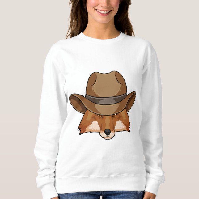 Camiseta Raposa como Cowboy com Chapéu (Frente)