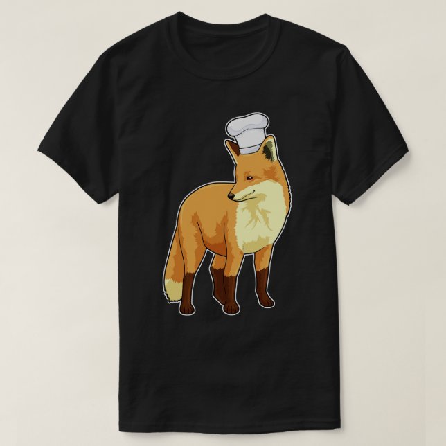 Camiseta Raposa Como Cozinha Com Chapéu De Chef (Frente do Design)