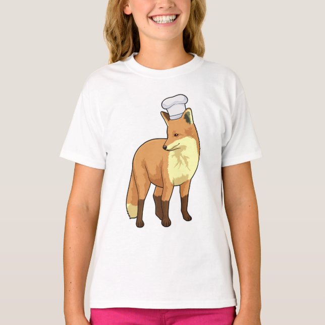 Camiseta Raposa como cozinheiro com chapéu de chef (Frente)