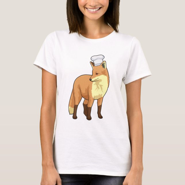 Camiseta Raposa como cozinheiro com chapéu de chef (Frente)