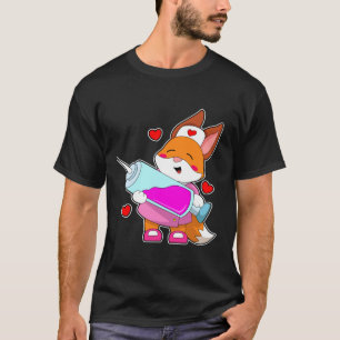 Camiseta Raposa como Enfermeira com Seringa