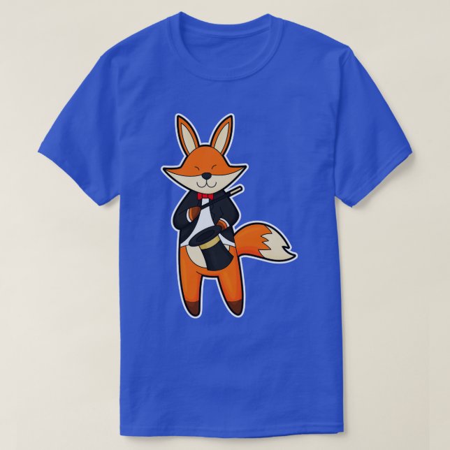 Camiseta Raposa como Mágica com Chapéu Mágico (Frente do Design)