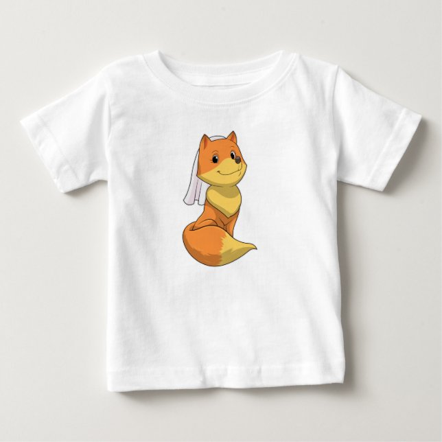 Camiseta Raposa como Noiva com Véu (Frente)
