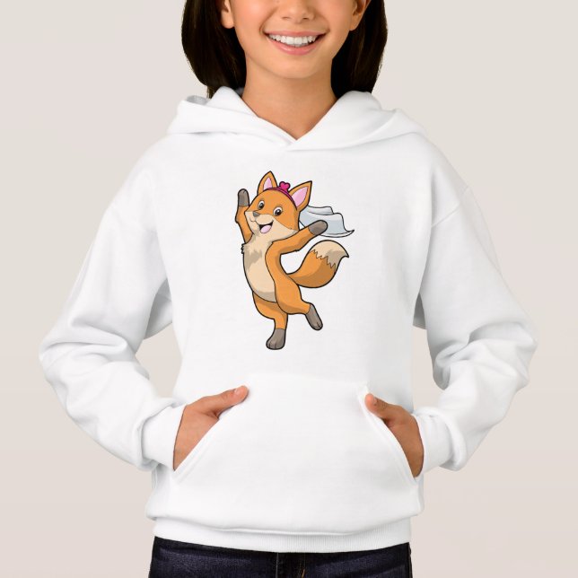Camiseta Raposa como Noiva com Véu & Coração (Frente)