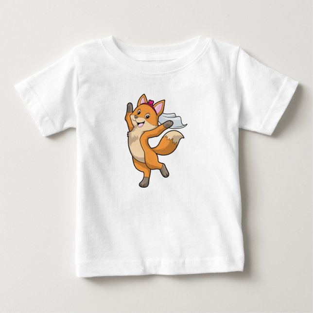 Camiseta Raposa como Noiva com Véu & Coração (Frente)