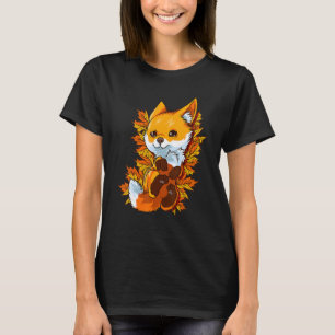 Camiseta Raposa da Floresta Vermelha Filhote Animal Outono 