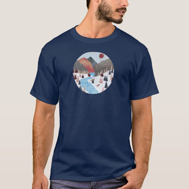 Camiseta Raposa de caça de inverno (Frente)