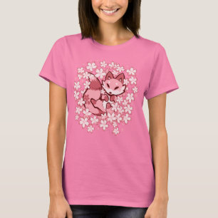 Camiseta Raposa de Flor de Cereja