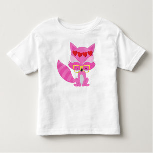 Camiseta Raposa dia de os namorados, Raposa Rosa, Óculos, C