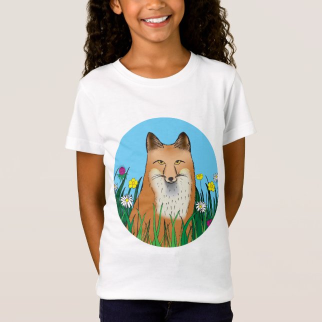 Camiseta Raposa e Flores (Frente)