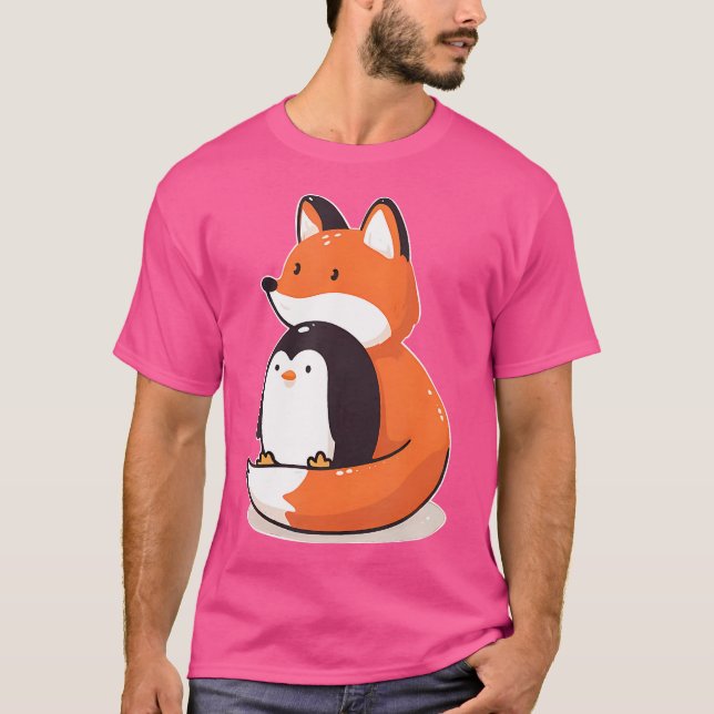 Camiseta Raposa E Pinguim (Frente)