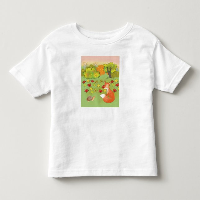 Camiseta Raposa e tartaruga na floresta (Frente)