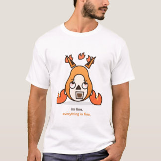 Camiseta Raposa Engraçada Estou Bem Tudo Está Bem Café Caos