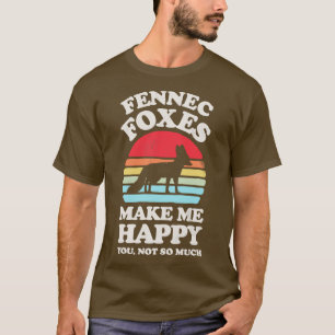 Camiseta Raposa Fennec Me Faz Feliz Retrô Sunset