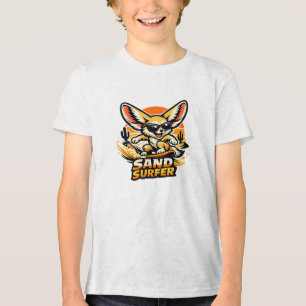 Camiseta Raposa Fennec Surfista de Areia Desenho de Deserto