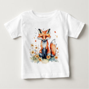 Camiseta Raposa floral branca