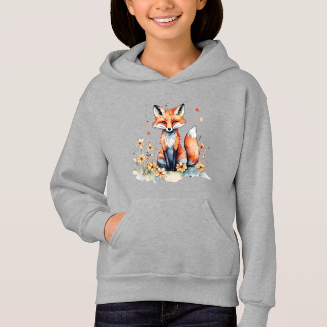 Camiseta Raposa floral branca (Frente)
